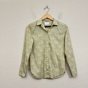 J. CREW Liberty Fabric LS Shirt Green Ditsy Floral Button Up Slim Fit